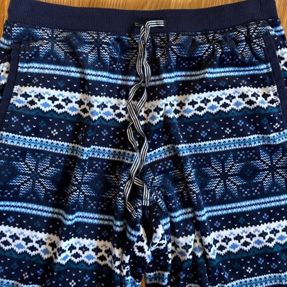 Nautica Pajama Set Women Med Blue Fair Isle Long Sleeve Microfleece Soft - Picture 7 of 9